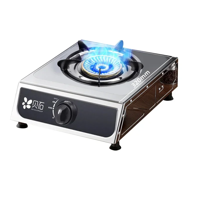 Household Stainless Steel Single Gas Stove, Liquefied Gas, Fierce Fire, Energy-saving, Desktop Design gas cooker