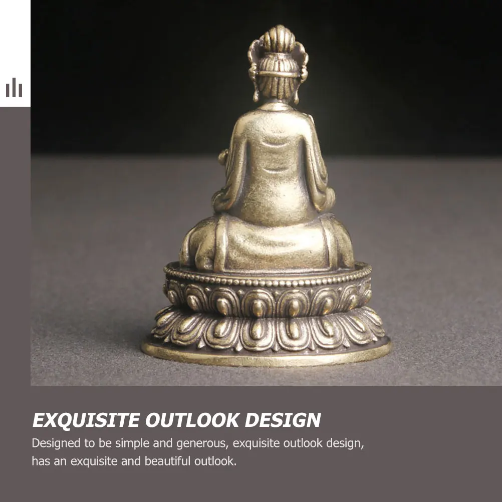 

Vintage Brass Bodhisattva Statue Home Decor Item for Desk Cabinet Windowsill Shelf Living Room Decoration Bodhisattva Decor