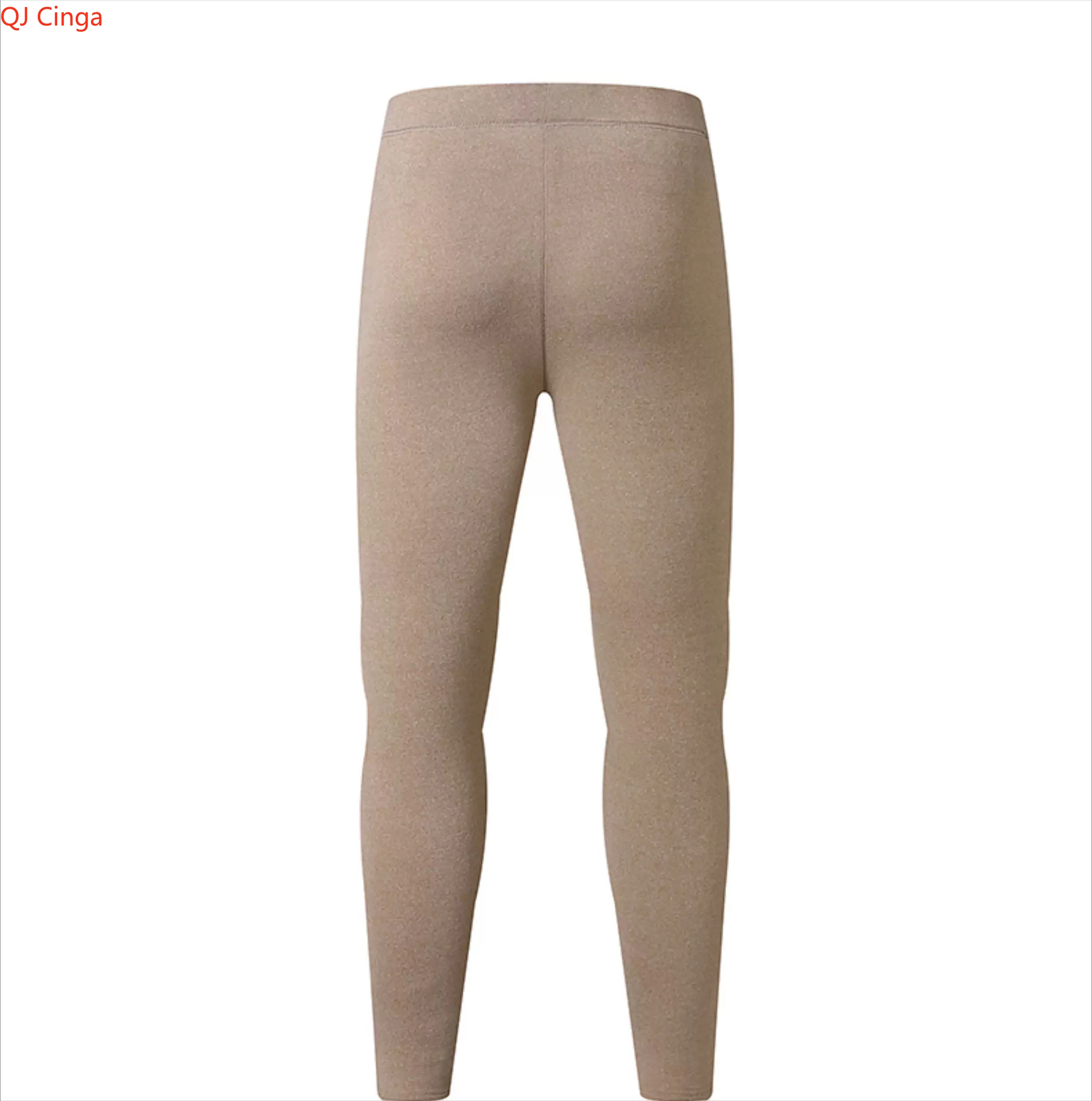 Winter Khaki Men's Thermal Underwear Bottoms,  Polyester and Spandex Blend Fabric for Warmth Pants, Asian Sizes XL-6XL.
