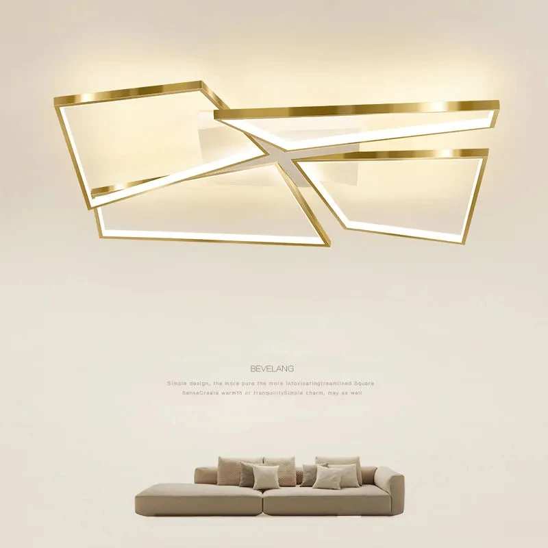 moderno led luzes de teto irregular ouro preto quadrilateral emendado foyer estudo quarto iluminacao da cozinha lustre decoracao 01