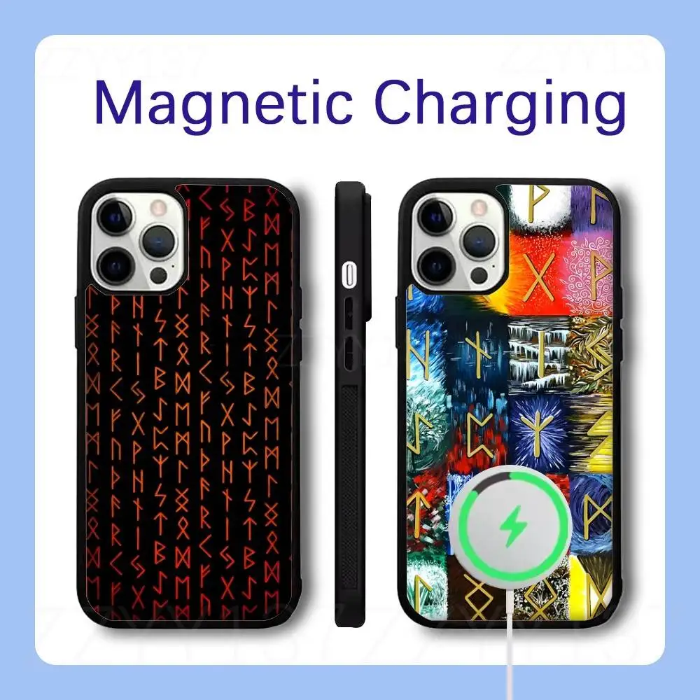 Elder Futhark Runes Phone Case For iPhone 18,17,16,15,14,13,12,Pro,Max,Plus Magnetic Wireless Charge Cover