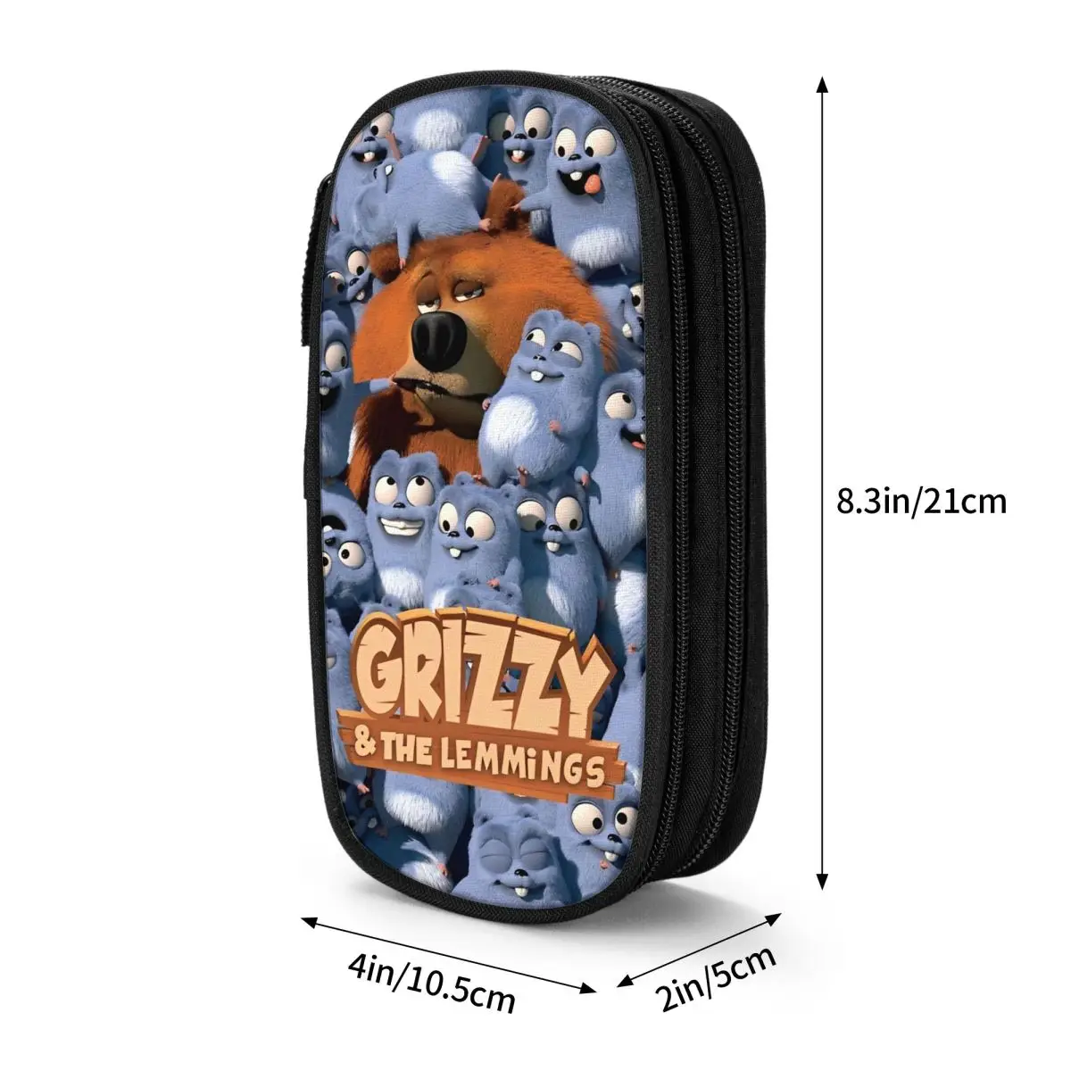Grizzy الكرتون أنيمي مقلمة حامل قلم ممتع أكياس قلم رصاص طالب تخزين كبير اللوازم المدرسية مقلمة التجميل