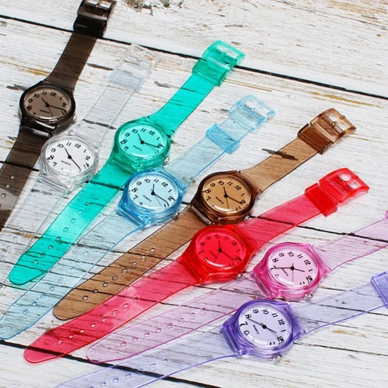 

Fashion High Quality Casual Women Silicone Jelly Quartz Watch Women Lovely Transparent Eco-friendly Candy Student Clock