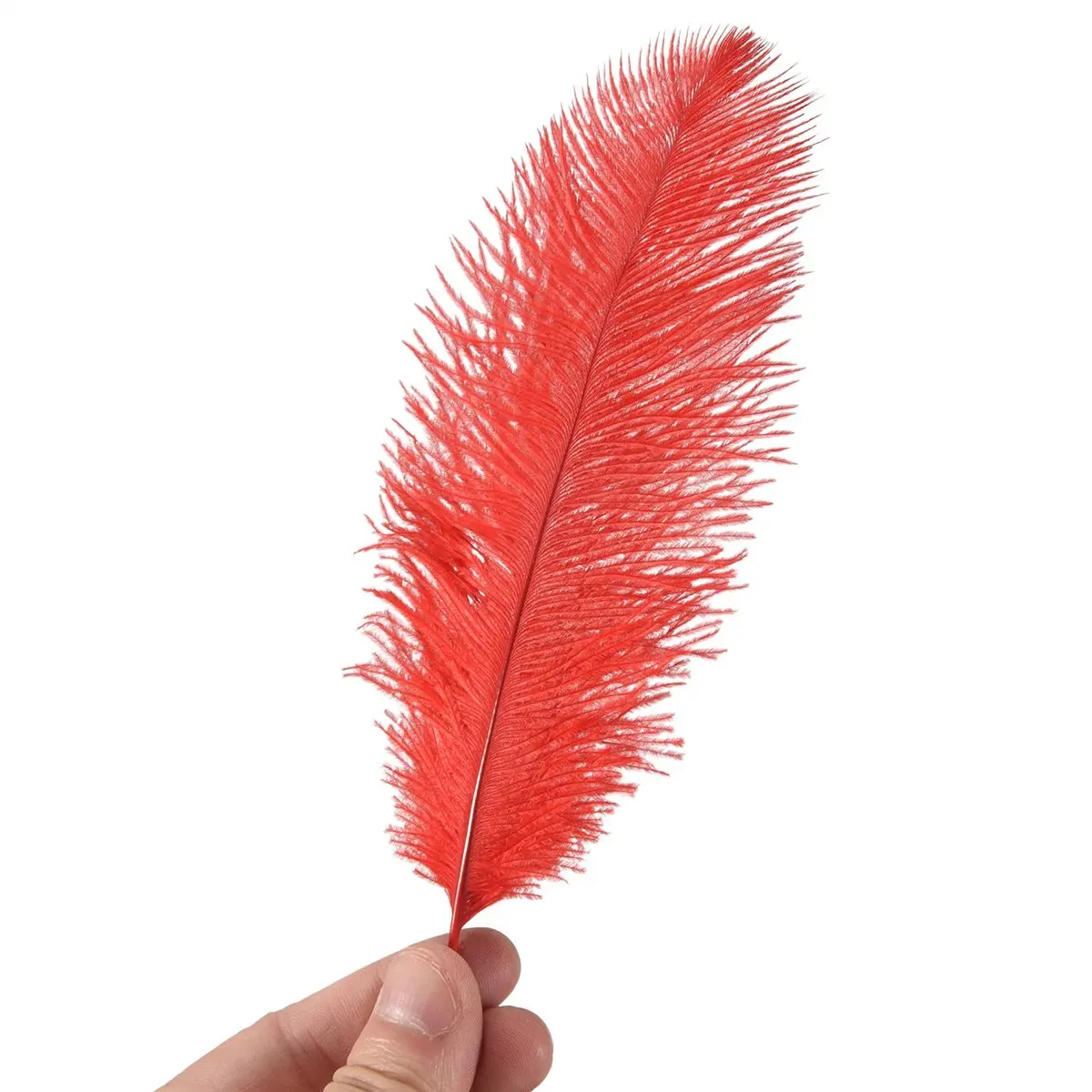 A56K 10 pcs Natural Ostrich Feathers Wedding Party Decoration Red 20-25cm
