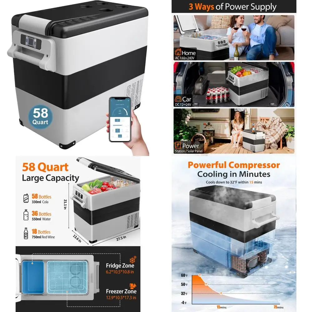 Portable 12V 58 Quart Electric Cooler/Warmer for Cars, Trucks, RVs, and Campers