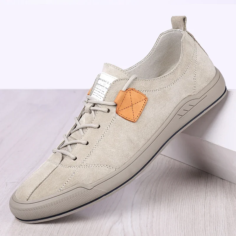 

Мужская повседневная обувь высокого качества, замшевые мужские кроссовки ручной работы, дышащие мужские тренировочные роскошные брендовые серые мужские туфли для скейтбординга