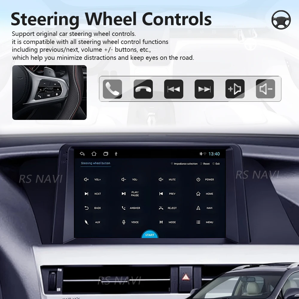 Android 16 Carplay Auto Car Radio Player For Lexus RX270 350 450 LHD 2009 - 2014 Stereo BT steering wheel Snapdragon 360 Camera view 2