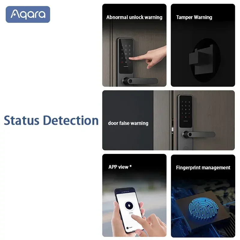 Aqara Smart Door Lock A100 Pro Zigbee Bluetooth 5.0 Apple Homekey Unlock Fingerprint Unlock Work with Apple Homekit Aqara Home