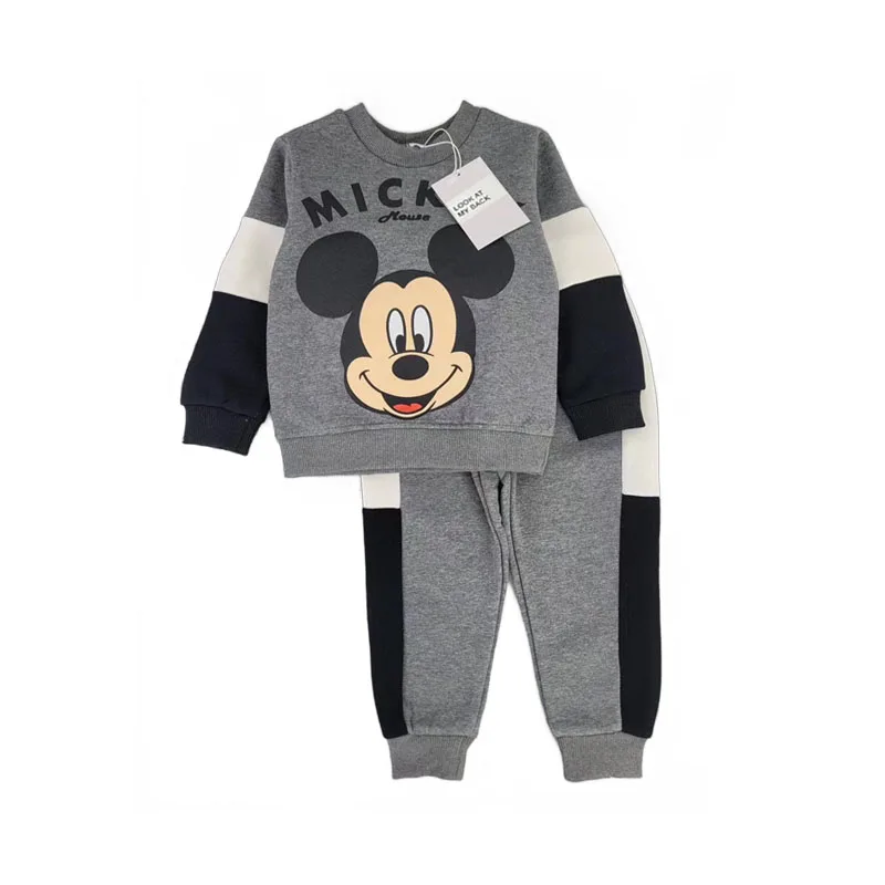 2- 6year Winter Light fleece cartoon Mickey Sweatshirts boys Sets Child Hoodies +Trousers Baby Boys Casual Cartoon Tracksuits