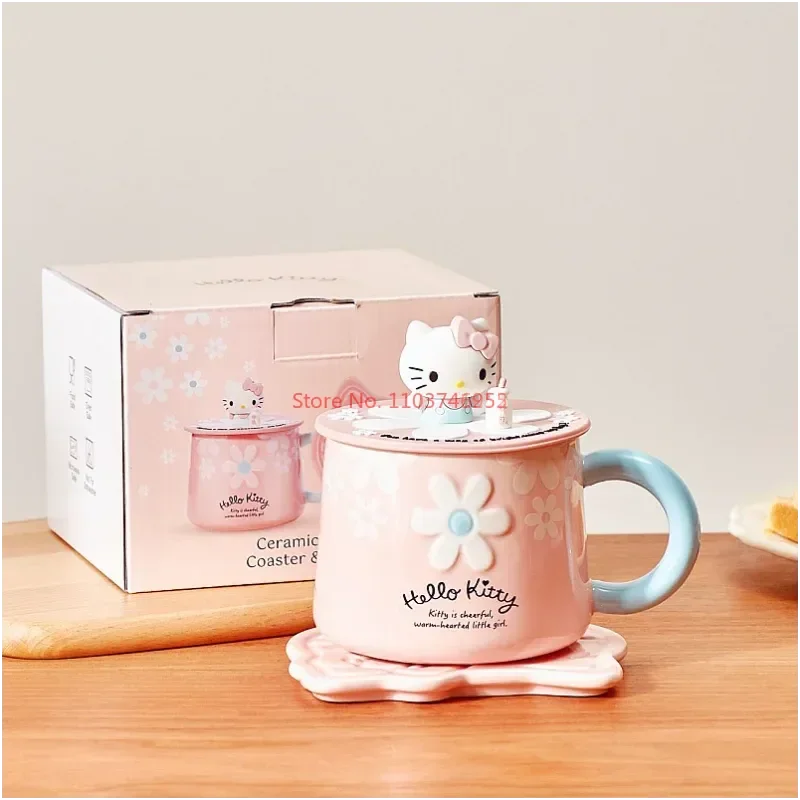 2024 Nowy Gorący Sanrio Anime Ceramiczny Czajniczek Kubek Śliczna Kreskówka Hello Kitty Kubek na Wodę Zestaw Wysokiej Wartości Dom Dziewczyna