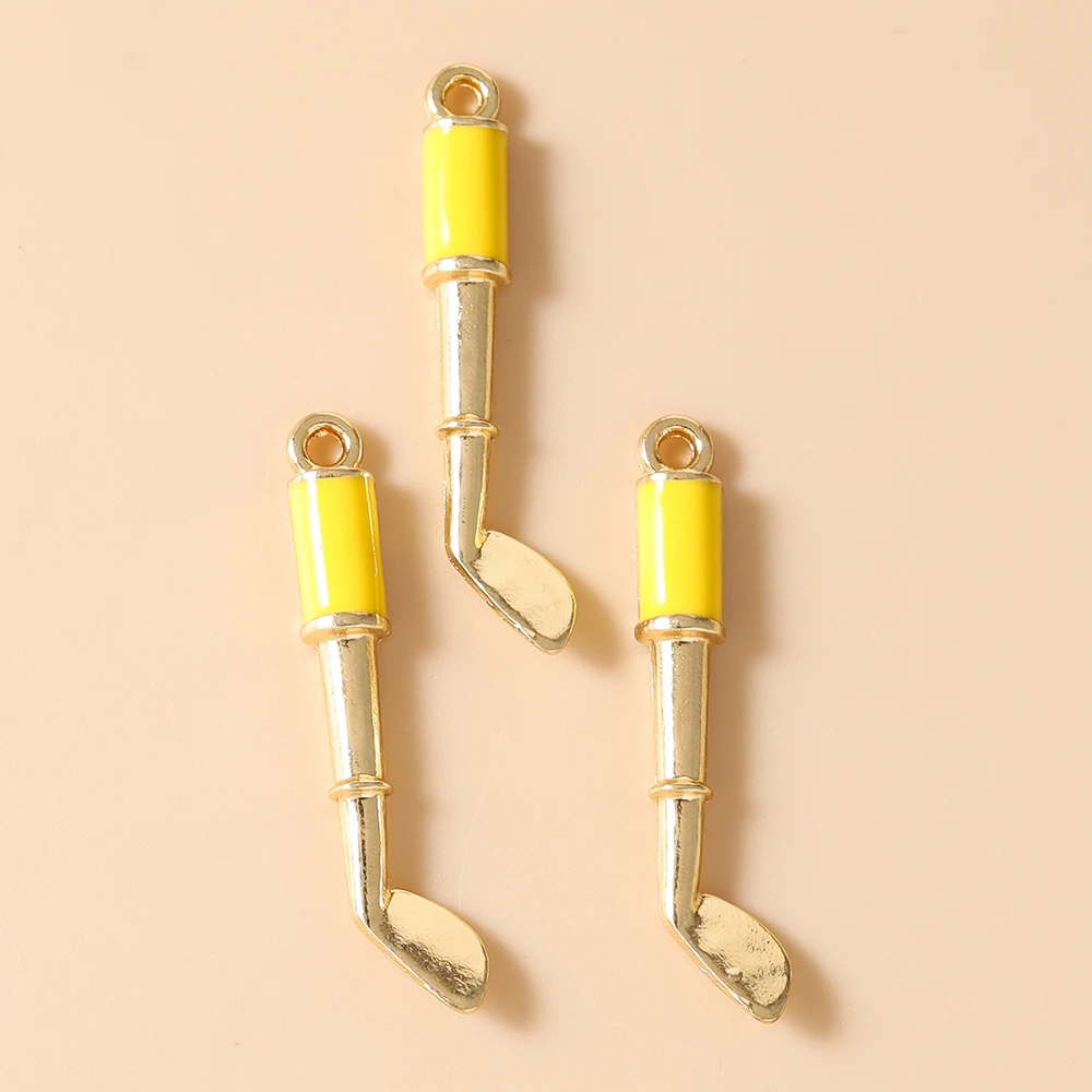 Leslie 10 Stück Sport-Anhänger Golf-Schläger Ball Eimer für Schmuckherstellung Anhänger Halsketten Ohrringe DIY Armbänder Handgemachtes Kunsthandwerk – Detail 15