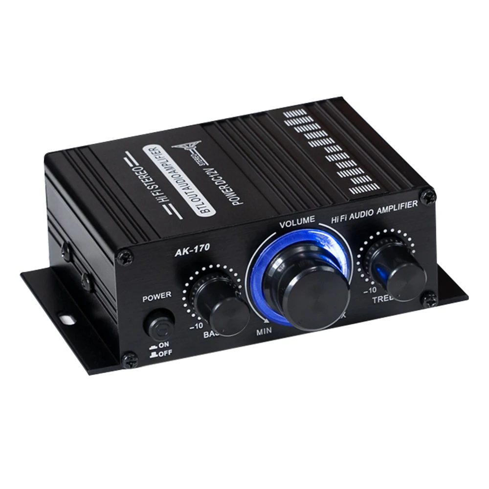 

Home Digital Amplifiers HiFi Stereo Audio Power Amplifier AK-170 20+20W 2.0 Channels Bluetooth Amp Module DC12V-14V Home Theater