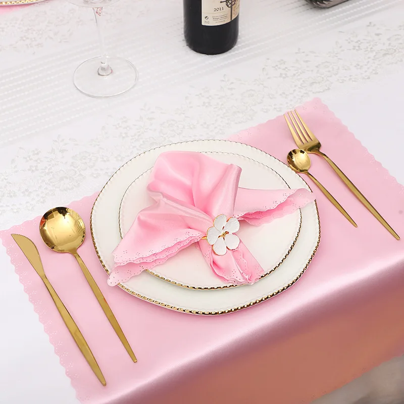 

12Pcs Satin Table Napkins Square Dinner Napkins Washable Soft Table Napkins for Wedding Birthday Parties Decoration 43x43cm