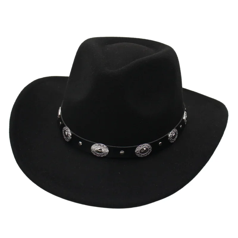 

Classic Western Cowboy Hat Travel Cowgirl Fedoras Lady Country Hat For Women Outdoor Jazz Felt Hat Curved Brim Men Knight Hats