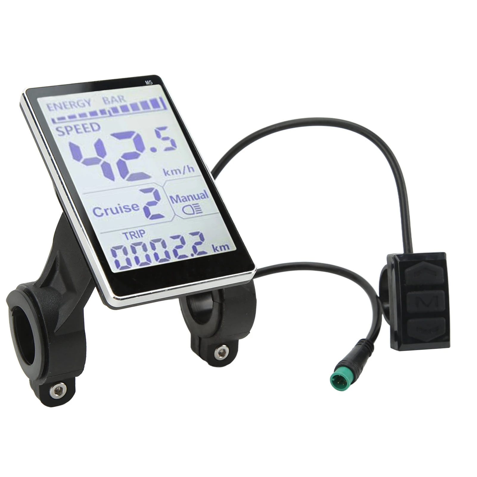 

Electric Bike LCD Meter 5 Pin 24V 36V 48V 60V Universal E Scooter M5 LCD Panel Screen for 31.8 22.2mm Handbar