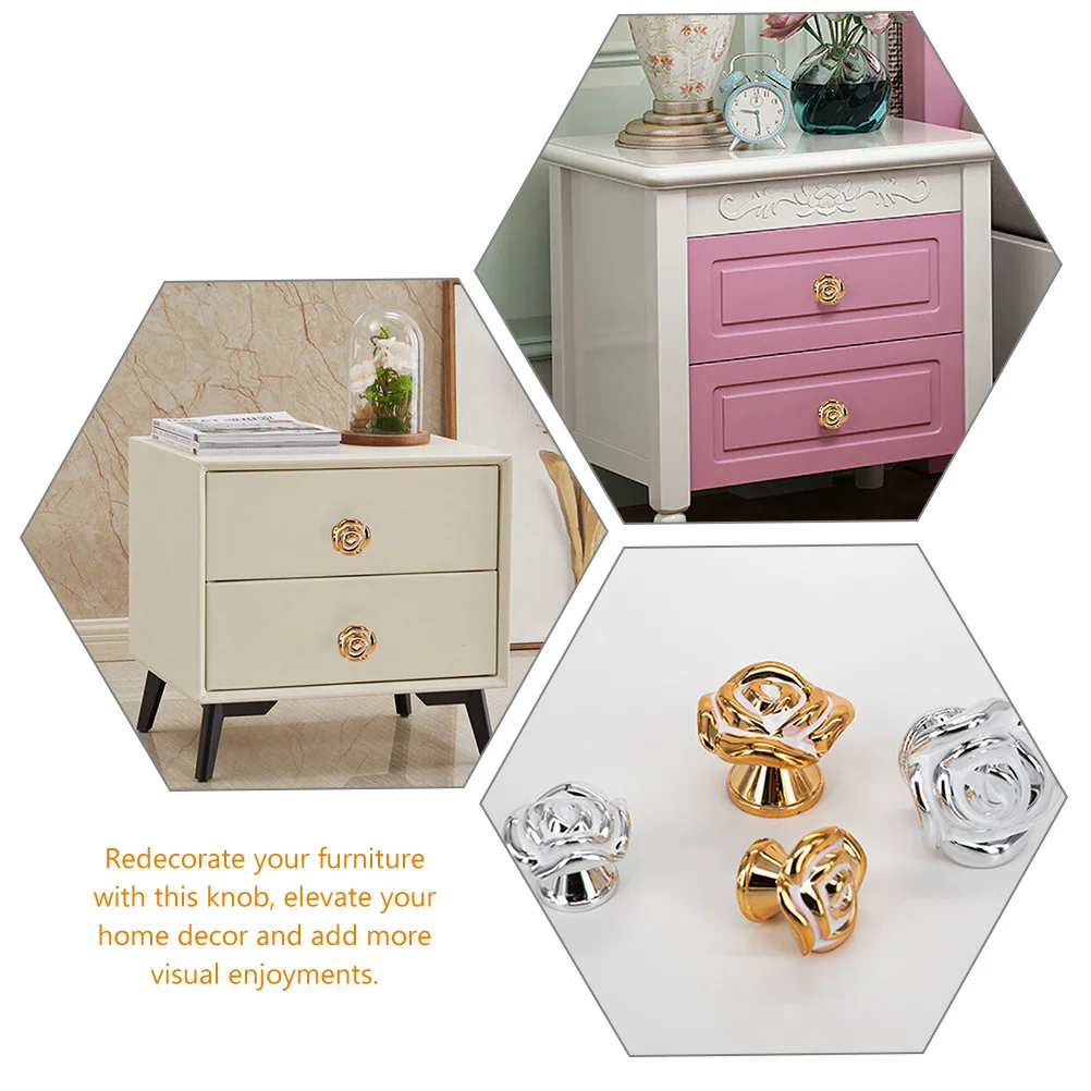 

20Pcs Rose Cabinet Knobs Decorative Drawer Pulls for Dresser Cupboard Closet Furniture Door Handle Home Decor Upgrade