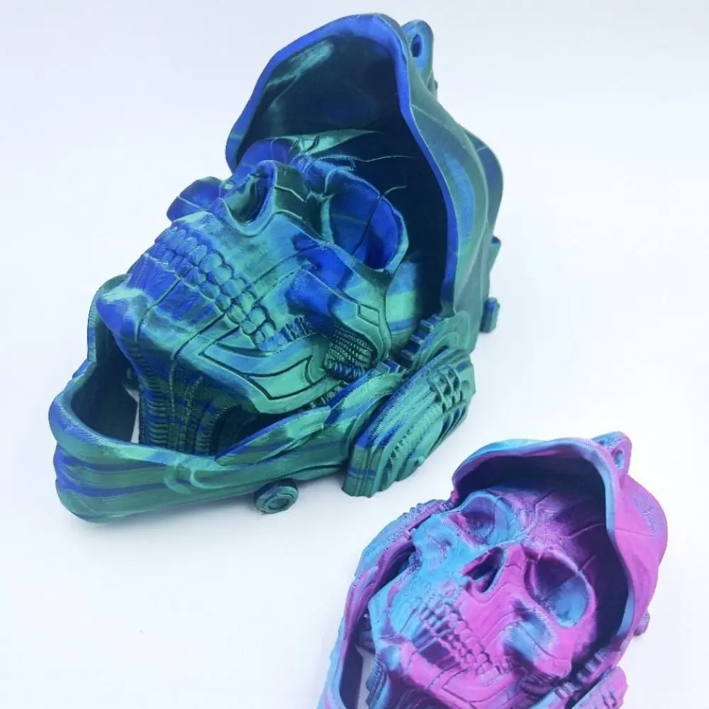 Grappig gefreesd 3D-printen masker model Flip Pla schedel masker model kleurrijke schedel decoratie ridder masker speelgoed Halloween cadeau