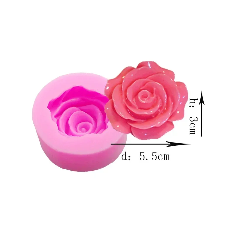 3pcs 3D Flower Shape Cake Fondant Silicone Mold Flower Candle Mold Cupcake Jelly Candy Chocolate Decoration Baking Tool Mould
