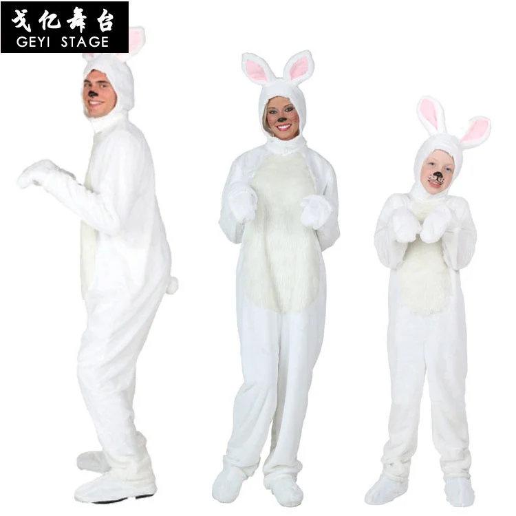 

Suede Rabbit Animal Performance Costume Halloween Performance Costume Adult Children Rabbit Costume Small White Rabbit Costume