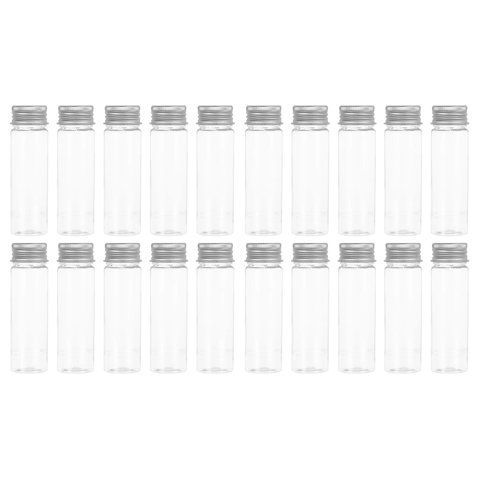 

20pcs Transparent Food Bottles 50Ml Clear Plastic Test Tubes Pet Storage Containers For Candy Bath Salt Samples Lab Vials