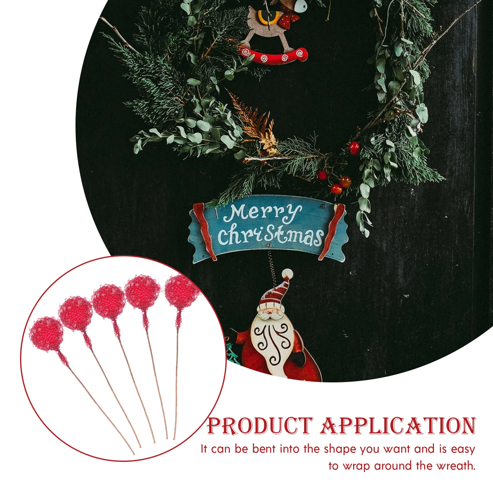 

100Pcs Simulation Frosted Berries DIY Christmas Decoration Artificial Red Berries for Crafts Wreath Garland Christmas Supplies