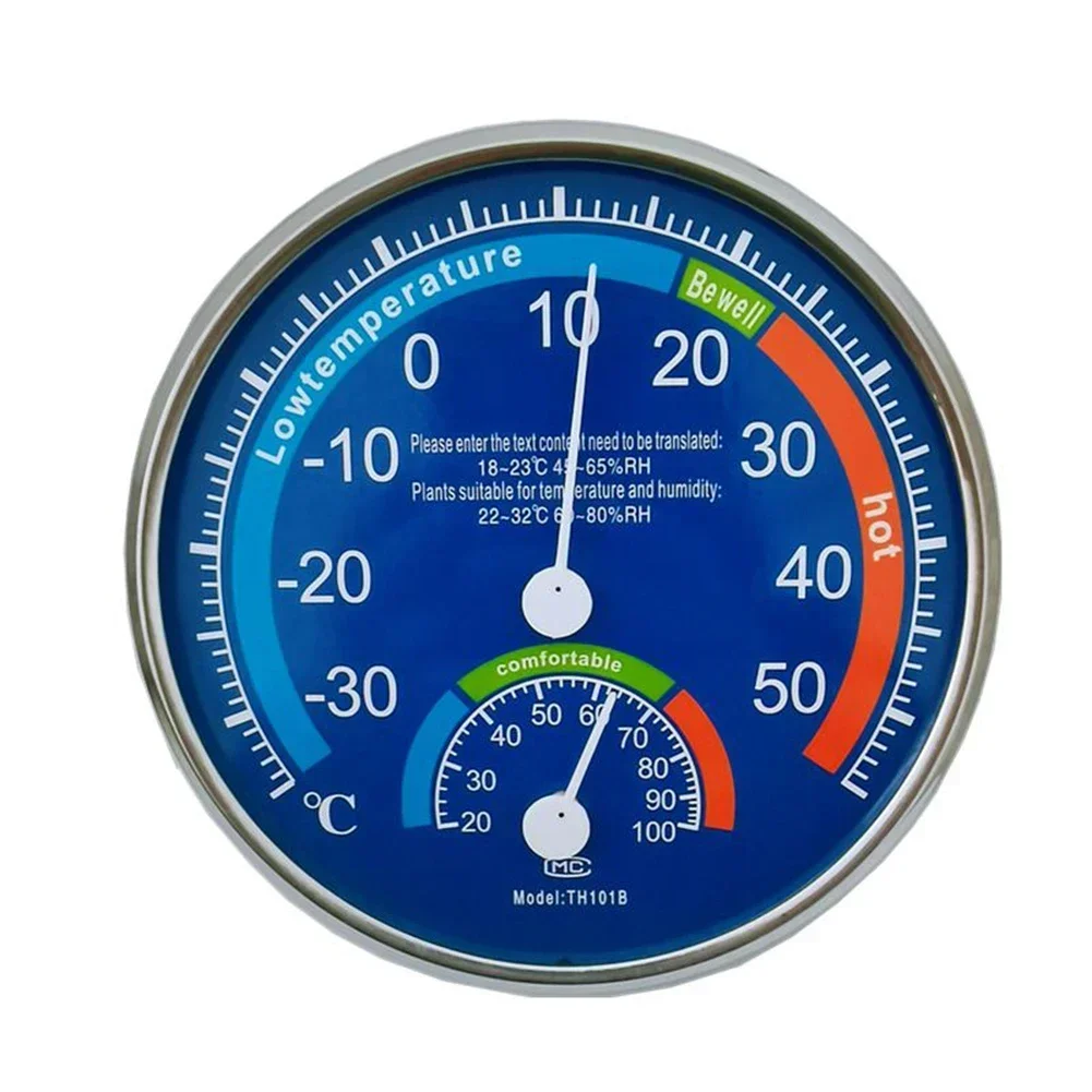 Termo-higrômetro Abs Preto Azul Controle de Clima Ambiente Dentro Termômetro Higrômetro Umidade Térmica Analógica