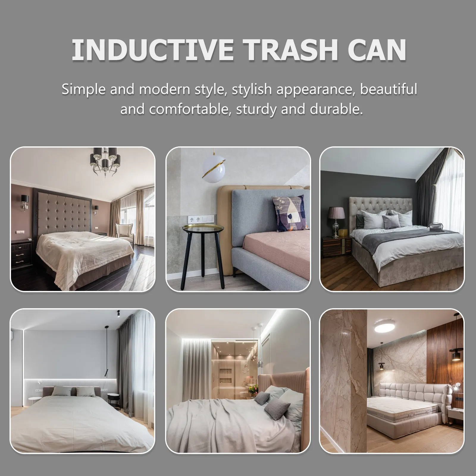 

1Pcs Intelligent Induction Trash Can Smart Automatic Lid Opening Smooth Edges Modern Stylish Design Powered Quiet