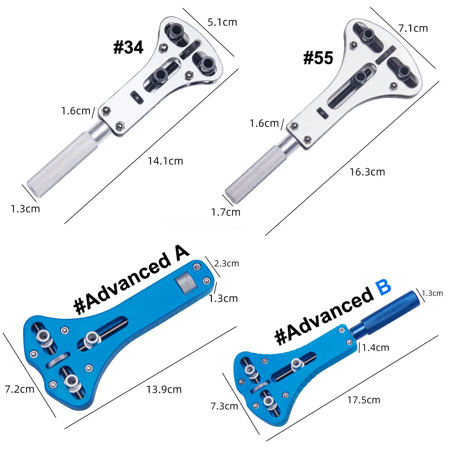 Solid Steel Watch Case Opener Tool Adjustable 3 Claws Screw Watch Back Cover Remover Open Wrench Watchmaker Repair Tools Kit