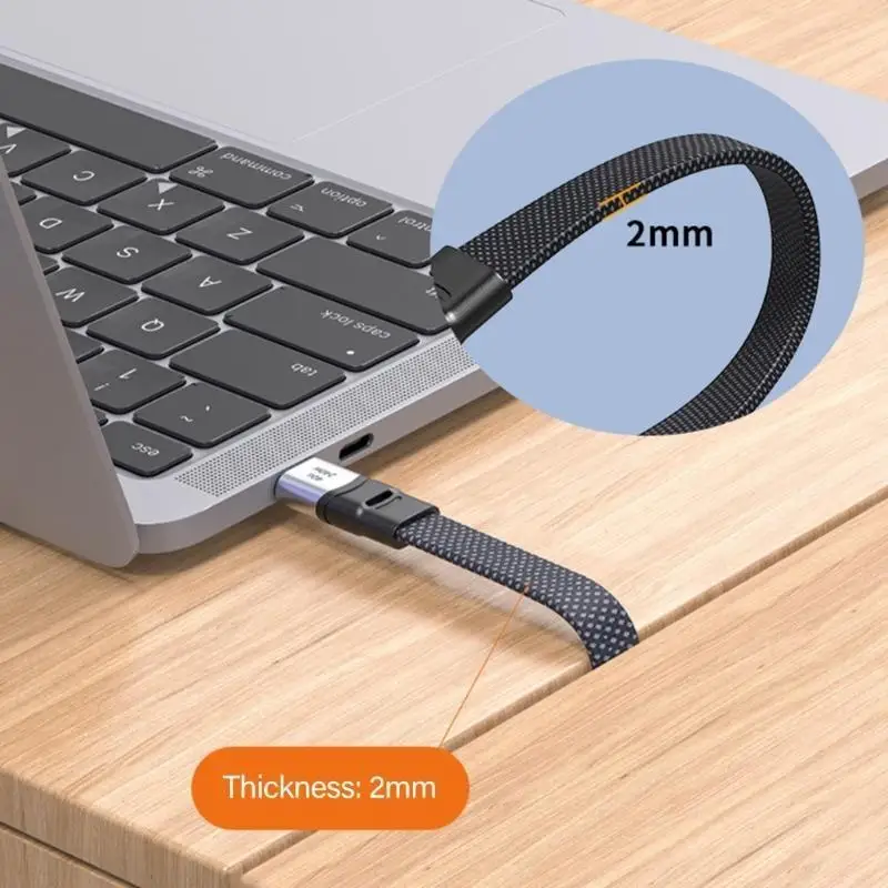 R53C PD240W 90 Degree Spring USB Type C Cable Fast Charging Data Cord