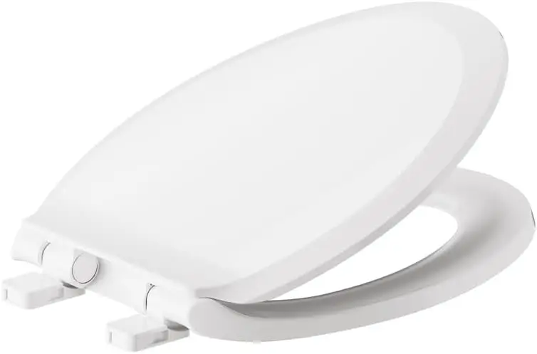 

Elongated Soft Close Toilet Seat, White, Transitional Design