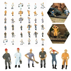 Scale 1:50 Miniature Railway Worker Figures Model ABS People Materiasl Diy Sand Table Scene Layout Diorama Kits 15Pcs/Lot