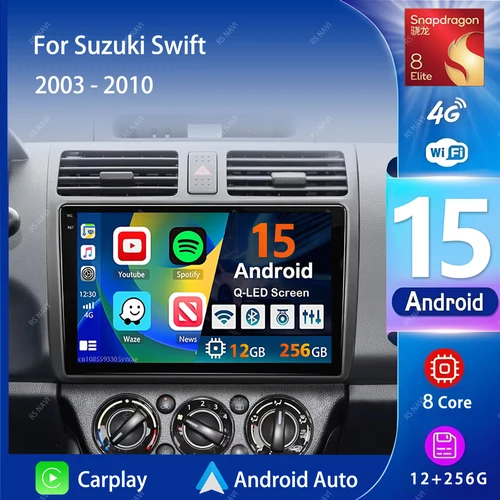 Android 15 Carplay Auto 2K pantalla Radio de coche reproductor Multimedia para Suzuki Swift 2003 - 2010 Autoradio GPS estéreo 2din unidad principal