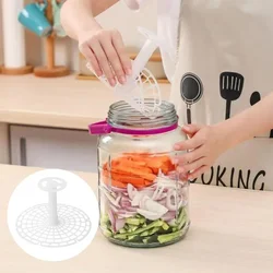 Pickle Jar Press Plastic Holder For Compaction In Kimchi Jar Pickle Jar Tool Korean Home Making Kimchi Kitchen Gadgets 5.9/7.4In