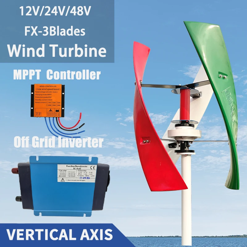 

24V 48V 3 Blades Vertical Axis Wind Turbine Generator New Energy 20KW 15KW With Off Grid System For Homeuse