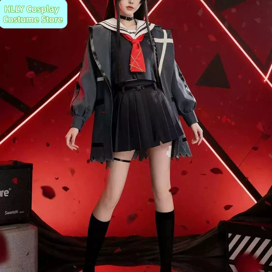 

Wuthering Waves Chisa Cosplay Costume Japanese Uniform with Coat Full Set with Accessories for Halloween & Cosplay Events