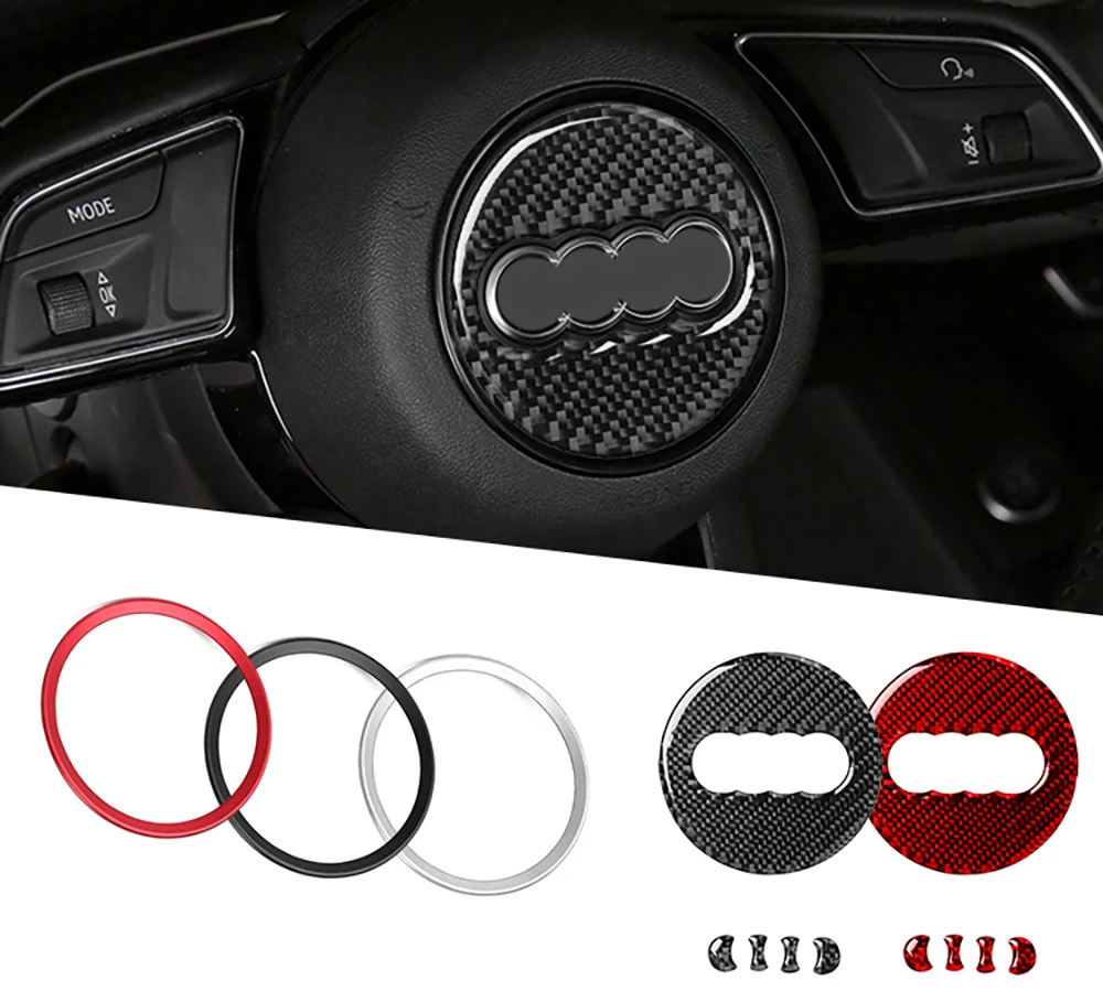 

For Audi A1 A3 A4 A5 A6 A7 A8 Q3 Q5 Q7 Q5 S1 S3 S4 S6 S7 S8 RS5 RS6 Car Steering Wheel Decoration Ring Trim Cover Sticker Ries