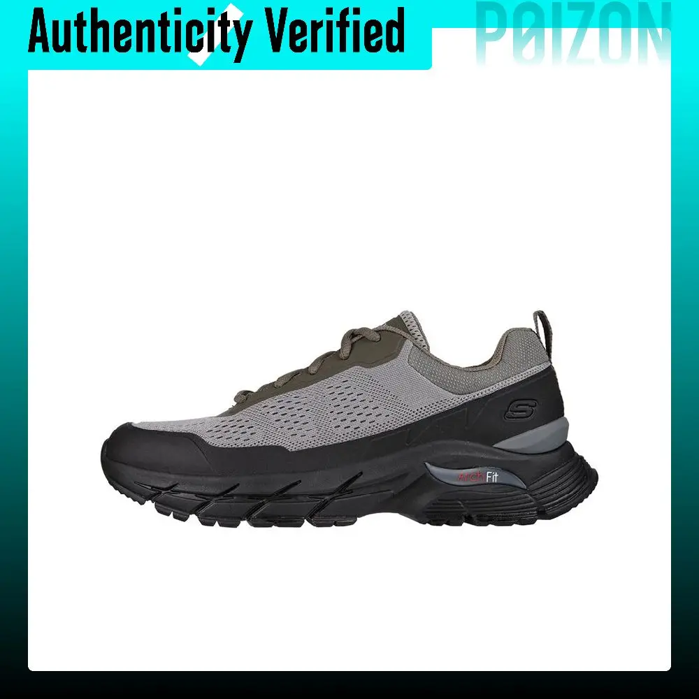 Skechers ARCH FIT BAXTER Mesh, Synthetic Leather Low top Casual Shoes Men's Gray Black 210353-GRBK