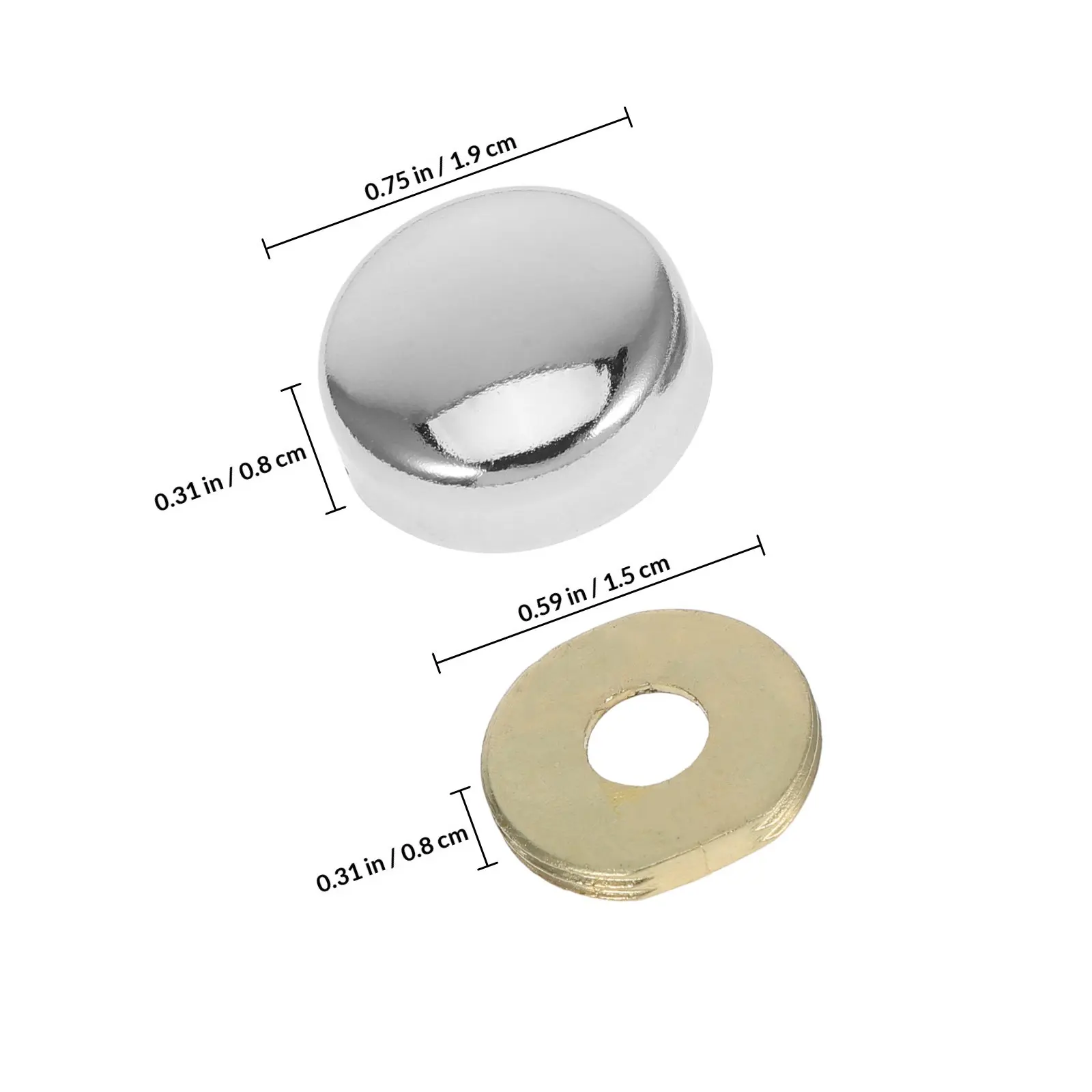 1Set Screw Covers Caps with Washer Furniture Bolt Decorative Cap for Threaded Expansion Screws Clean Polished Finish Easy