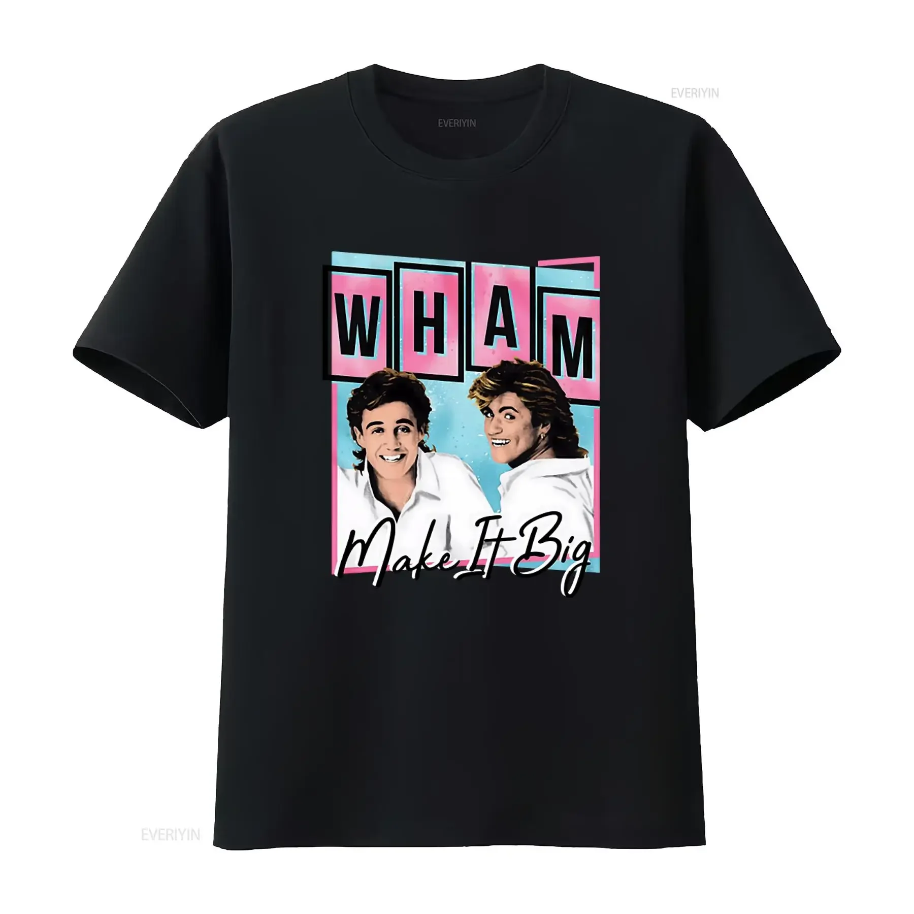 Wham Make It Big Retro Music Band Pastel T Shirt for Fans vintage Washed Top For Everyday Wear homme Versatile Unisex Stylish