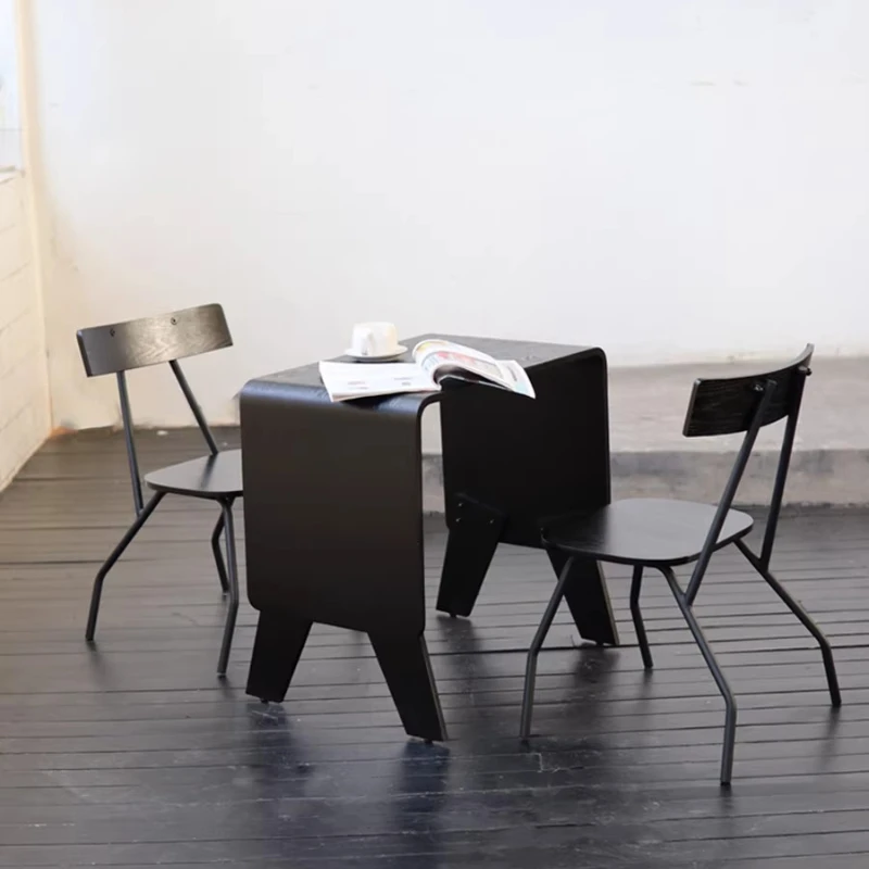 

Commercial dining chair negotiation area table and chair combination industrial style simple reception dessert shop