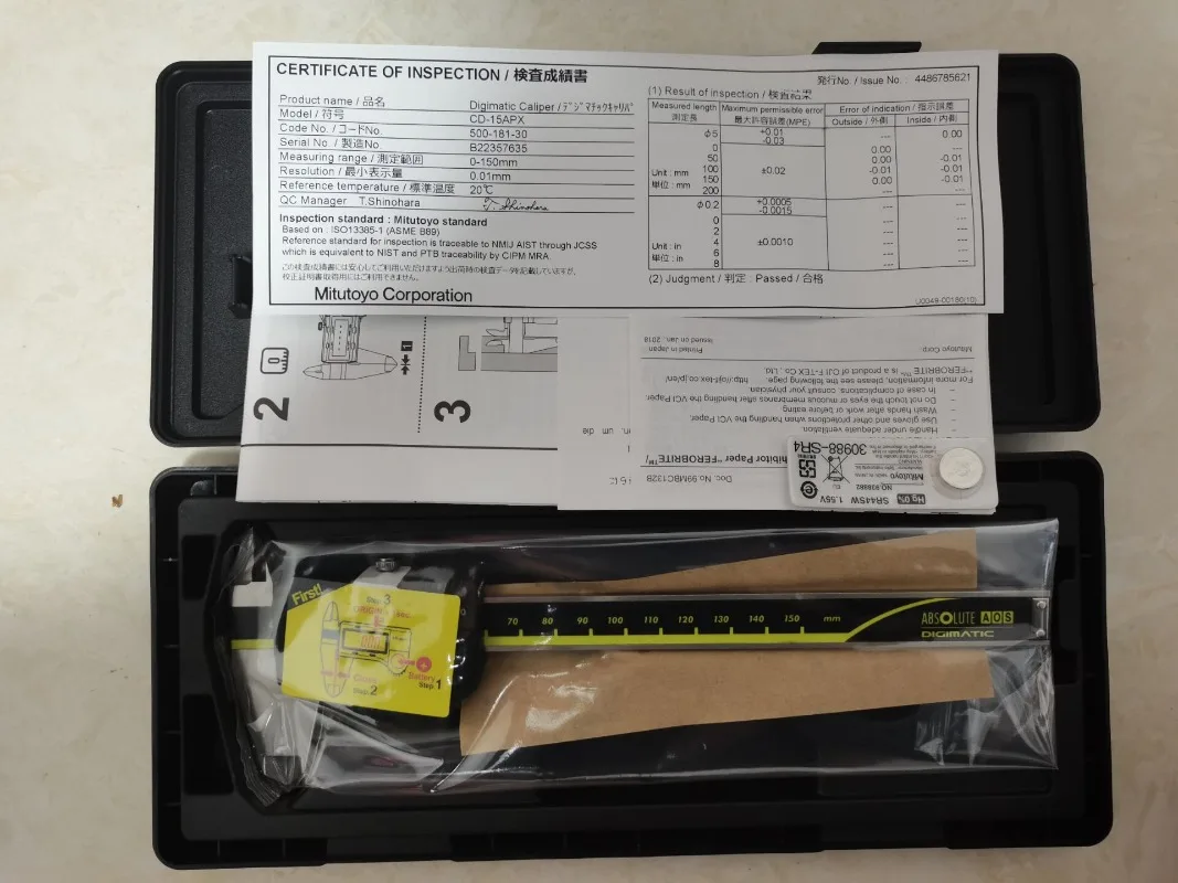 Mitutoyo Digital Calipers,measuring range 0-150mm resolution 0.01mm,Metric,500-181-30,CD-15APX,made in Japan