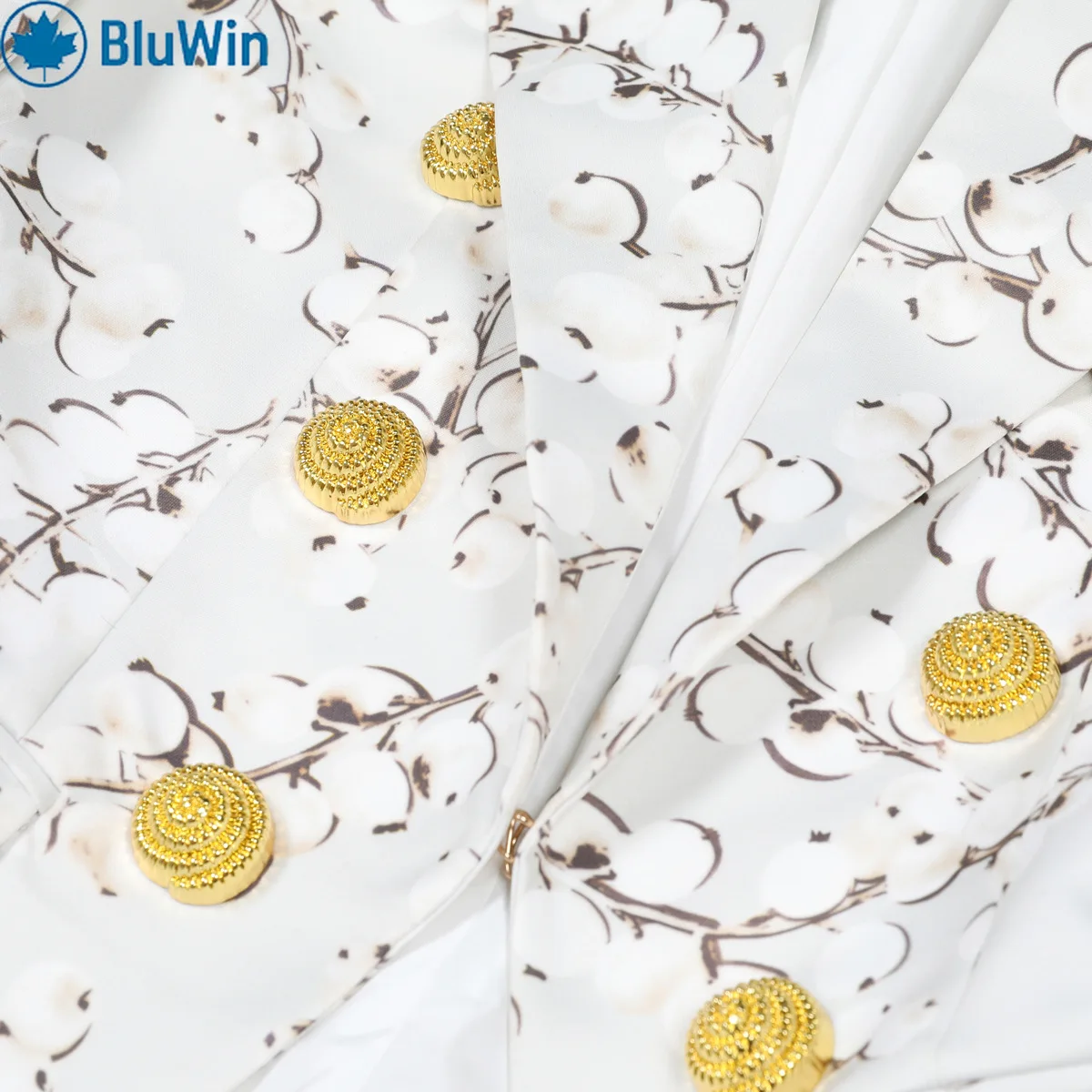 سترة BluWin الكورية المطبوعة بالورود للنساء لربيع 2025، سترة أنيقة للمكتب للسيدات، معطف أنيق #4