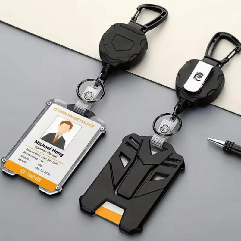 

1 Keychain Badge Scroll, Hanging Rope with ID Card Clip, Buckle and Keychain, Suitable for Outdoor Use and Safety