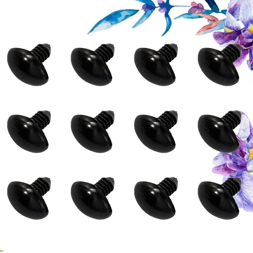 

200Pcs Black Animal Bear Nose Plastic Screw for DIY Craft Projects 12Mm for Making Scrapbooking Sewing Accessories