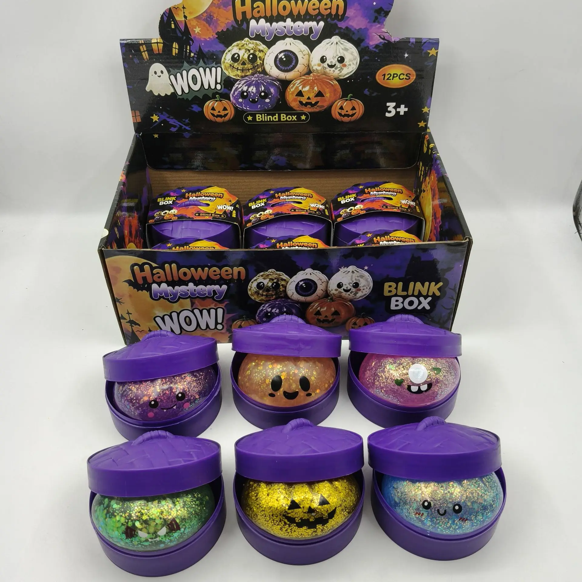 Halloween pectin simulation buns, colorful smiley faces, creative decompression, pinch and vent buns