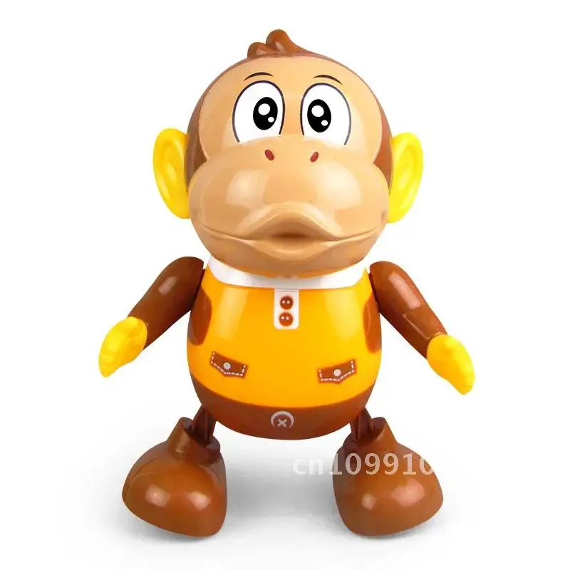 Macaco dança música andando iluminação engraçado crianças brinquedo animal elétrico balanço presente