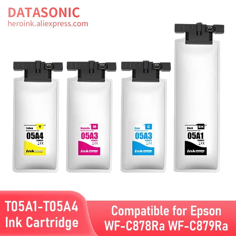 

4COlor 1set T05A1 T05A2 T05A4 Ink Cartridge With Pigment Ink For Epson WorkForce Pro WF-C878R WF-C879R C878R C879R Printer Ink