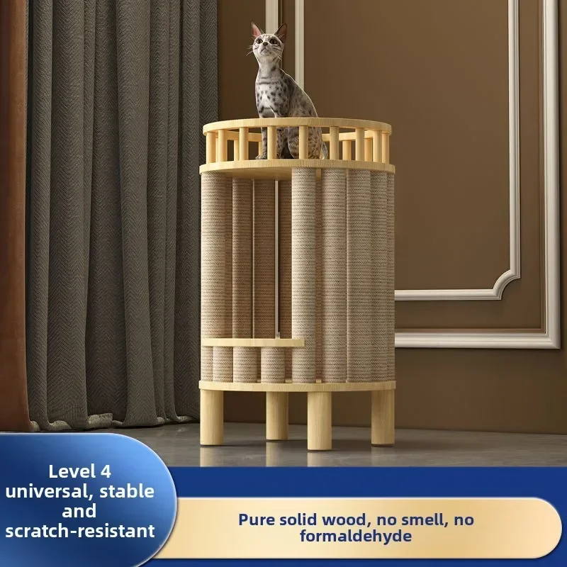 

Solid Wood, Cat Nest, Climbing Frame, Universal in All Seasons, Multi-functional, Closed, Villa, Shared By People and Cats Stoo