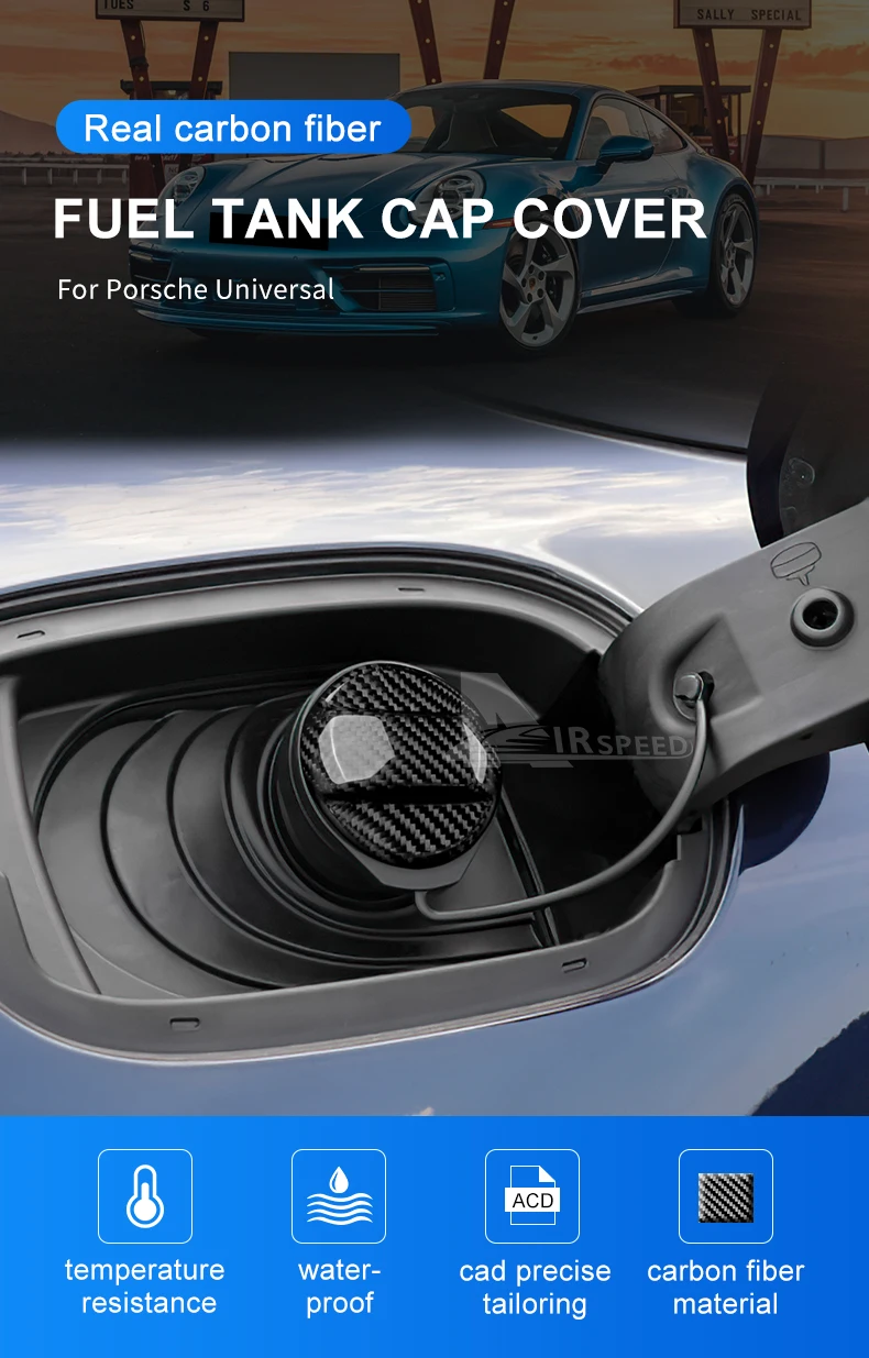 Harte Trocken-Carbonfaser für Porsche Cayenne Macan Panamera Cayman 911 918 996 991 Tankdeckel-Zierleiste Zubehör – Detail 2