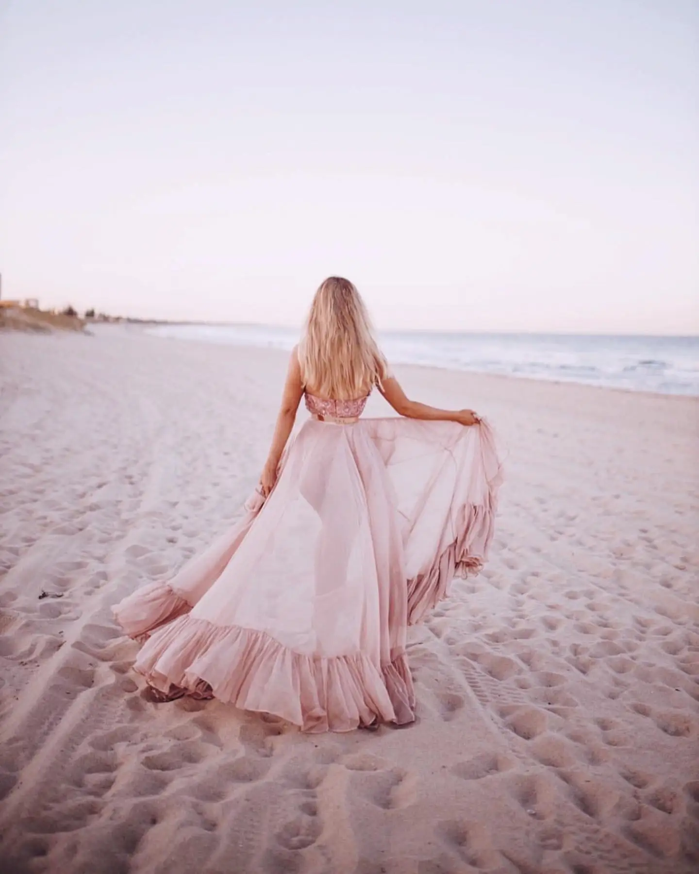 Beach See Thru Blush Pink Long Draped Chiffon Skirts Women Maxi Skirt Overlay Bridal Detachable Train Oversize